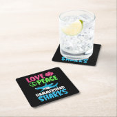 愛の平和ハンマーヘッドザークかわいい海の動物ファン スクエアペーパーコースター (インサイチュ)