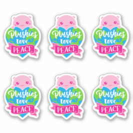 愛の平和 |かわいいかわいいハート地球 シール