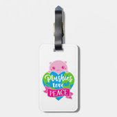 愛の平和 |かわいいかわいいハート地球 ラゲッジタグ (裏面縦)