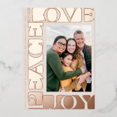 愛の平和JOYワンフォトフレーム赤面バラ金ゴールド 箔シーズンカード (正面)