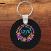 愛の平等を含む多様性の希望の平和 キーホルダー (正面)