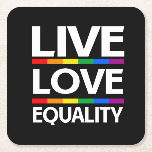 愛の平等を生きる スクエアペーパーコースター (正面)