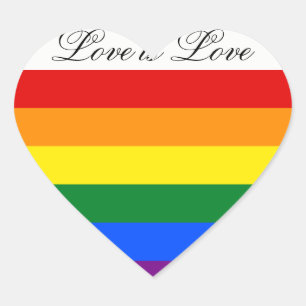 愛の平等レインボーフラッグLGBTレズビアンゲイプライド ハートシール