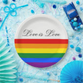 愛の平等レインボーフラッグLGBTレズビアンゲイプライド ペーパープレート (パーティー)