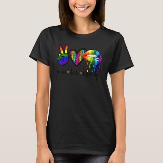 愛の平等虹の唇の平等 Tシャツ (正面)