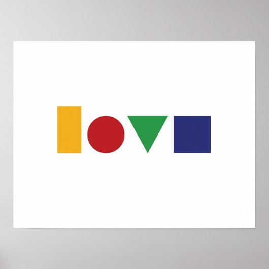 愛の幾何学的プリントまたはポスター ポスター (正面)