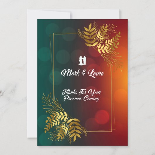 愛の庭葉の記念日25th金の 招待状 (裏面)