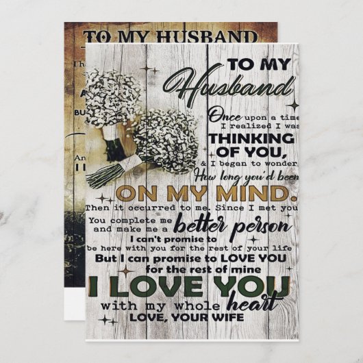 愛の引用文私の夫に、トレンディーギフト シーズンカード (正面/裏面)