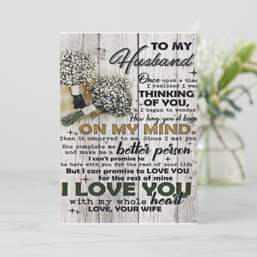 愛の引用文私の夫に、トレンディーギフト シーズンカード (スタンド正面)