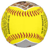 愛の引用文私の娘にカスタム4写真 ソフトボール (裏面)