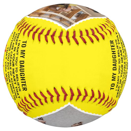 愛の引用文私の娘にカスタム4写真 ソフトボール (裏面)
