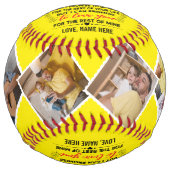 愛の引用文私の娘にカスタム4写真 ソフトボール (正面)