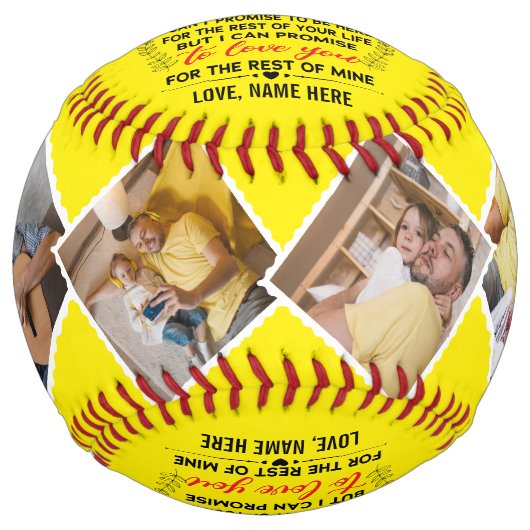 愛の引用文私の娘にカスタム4写真 ソフトボール (正面)