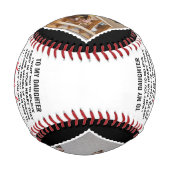 愛の引用文私の娘にカスタム4写真 野球ボール (裏面)