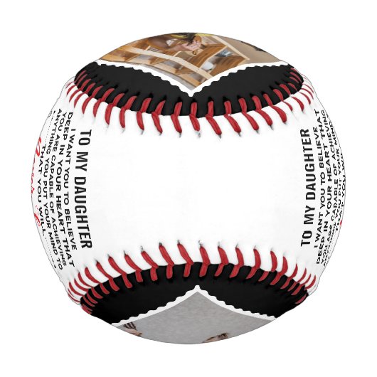 愛の引用文私の娘にカスタム4写真 野球ボール (裏面)