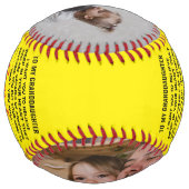 愛の引用文私の孫娘にカスタム2写真 ソフトボール (裏面)