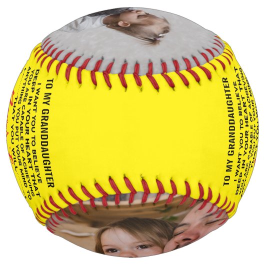 愛の引用文私の孫娘にカスタム2写真 ソフトボール (裏面)
