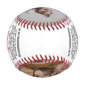 愛の引用文私の孫娘にカスタム2写真 野球ボール (裏面)