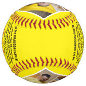 愛の引用文私の孫娘にカスタム4写真 ソフトボール (裏面)