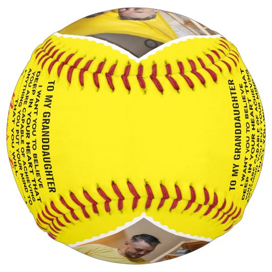 愛の引用文私の孫娘にカスタム4写真 ソフトボール (裏面)