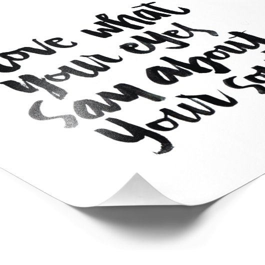 愛の引用文：あなたの目が言う事が大好き… フォトプリント            (角)