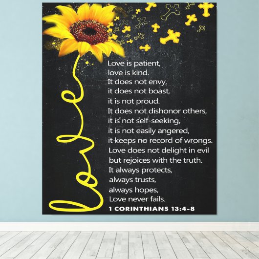 愛の引用文 |かわいいデコール キャンバスプリント (インサイチュ (ウッドフロア))