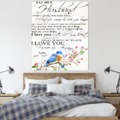愛の引用文 |かわいいデコール キャンバスプリント (インサイチュ (寝室))