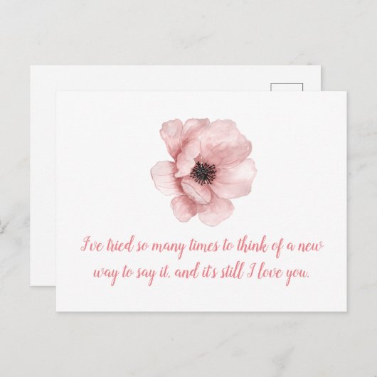 愛の引用文。バレンタインの願いカード ポストカード (正面/裏面)