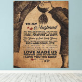 愛の引用文 |夫最高のへの贈り物 キャンバスプリント (インサイチュ (ウッドフロア))