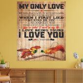愛の引用文 |夫最高のへの贈り物 キャンバスプリント (インサイチュ (リビング))