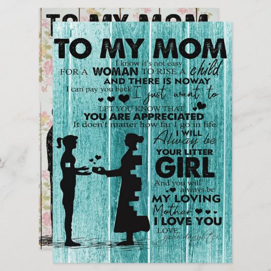 『愛の引用文』 |母への贈り物 メニュー (正面/裏面)