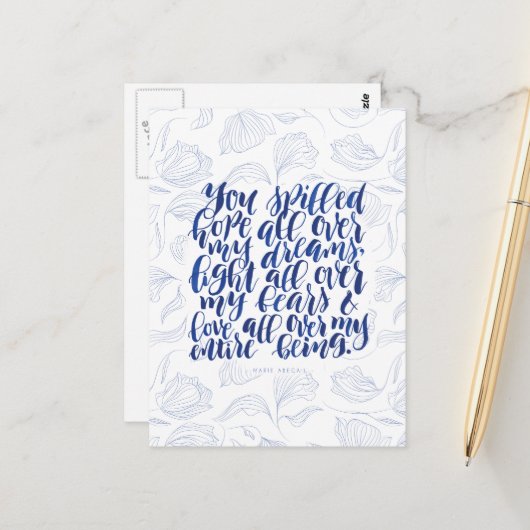 愛の引用文：私の夢の中で希望をこぼした ポストカード (正面/裏面インサイチュ)