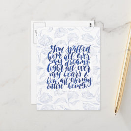 愛の引用文：私の夢の中で希望をこぼした ポストカード