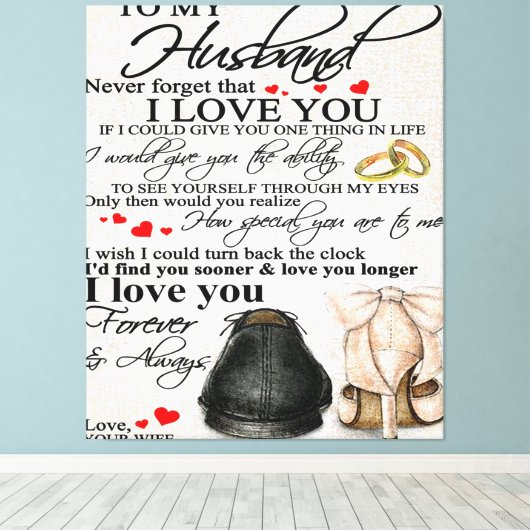 愛の引用文 |素敵な家族の装飾ギフト キャンバスプリント (インサイチュ (ウッドフロア))