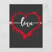 愛の形をした矢を持つハート ポストカード (正面)