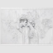 愛の彫刻の可愛い大理石のカップルX3デコパージュ 薄葉紙 (正面)