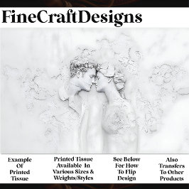 愛の彫刻の可愛い大理石のカップルX3デコパージュ 薄葉紙