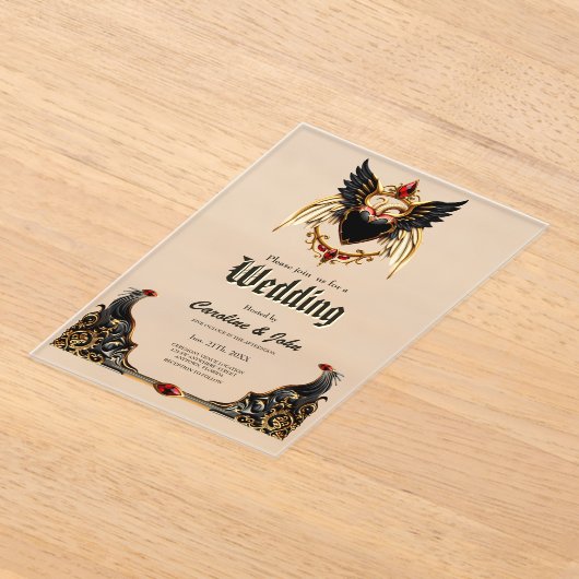 愛の影のゴシック・ロマンス アクリル招待状 (レイダウン)