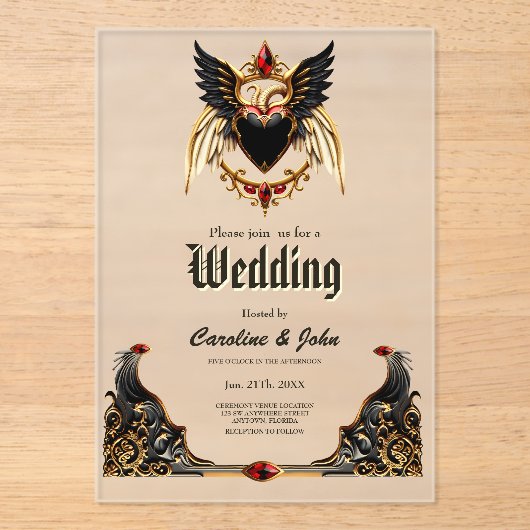 愛の影のゴシック・ロマンス アクリル招待状 (正面)