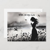 愛の思いを持った一人の女性 ポストカード (正面/裏面)