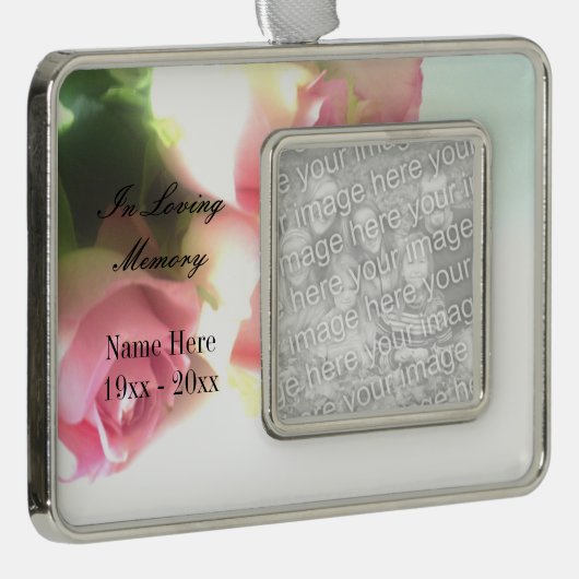 愛の思い出のカスタム写真記念オーナメント シルバープレートフレームオーナメント (右)