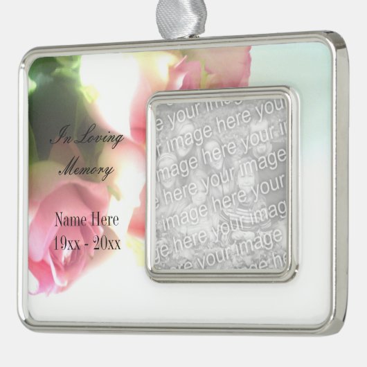 愛の思い出のカスタム写真記念オーナメント シルバープレートフレームオーナメント (左)