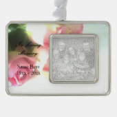 愛の思い出のカスタム写真記念オーナメント シルバープレートフレームオーナメント (正面)