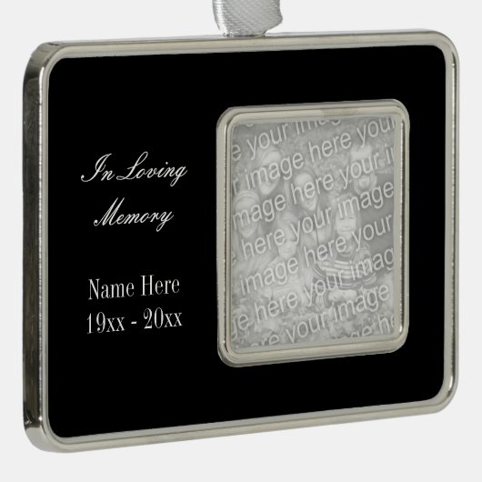 愛の思い出のカスタム写真記念オーナメント シルバープレートフレームオーナメント (右)
