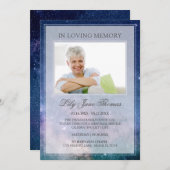 愛の思い出の中でスモダンタリー夜の葬儀写真 招待状 (正面/裏面)