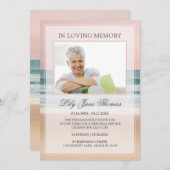 愛の思い出の海葬エレガント式写真 招待状 (正面/裏面)