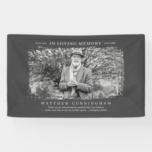 愛の思い出の記念モダンシンプル 横断幕 (横)