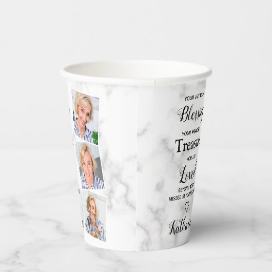 愛の思い出の記念悔やみや弔慰3写真葬 紙コップ (右)