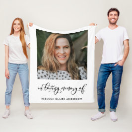 愛の思い出を詠む写真詩の賛辞 フリースブランケット