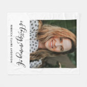 愛の思い出を詠む写真詩の賛辞 フリースブランケット (正面(横))